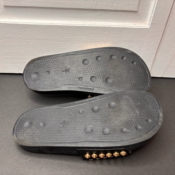 CAVALLI CLASS Black Studded Leather Slides Size 7 - Picture 7 of 7